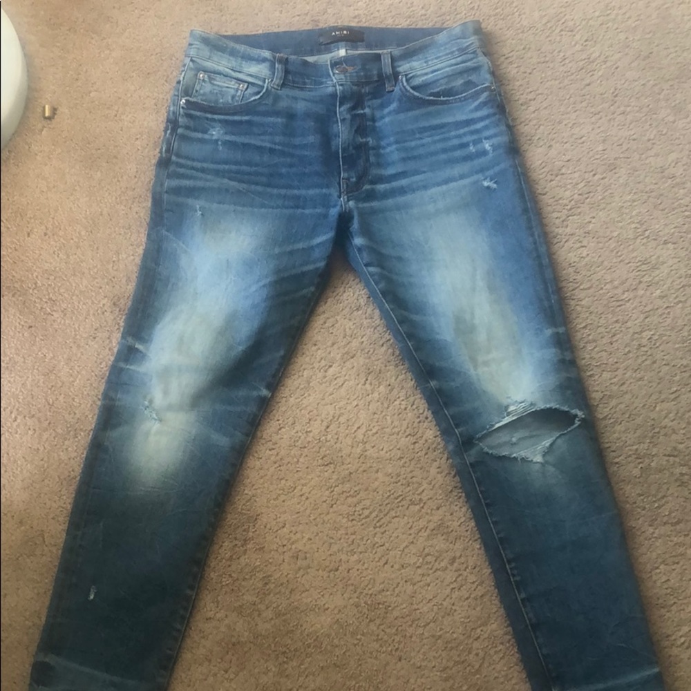 Used Mike amiri men's ripped jeans. Size 34 skinny
